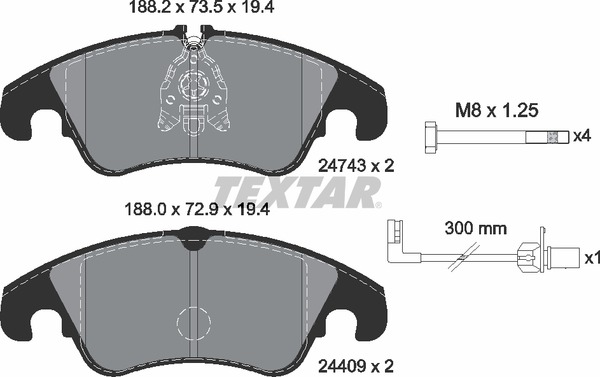 2474301 TEXTAR Тормозные колодки