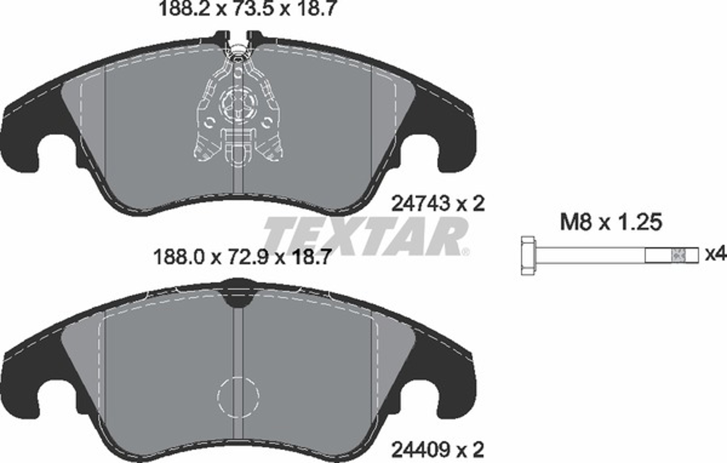 2474302 TEXTAR Колодки тормозные дисковые