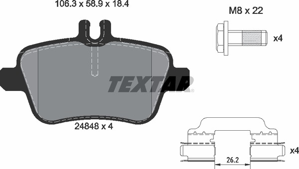 Тормозные колодки TEXTAR 2484805