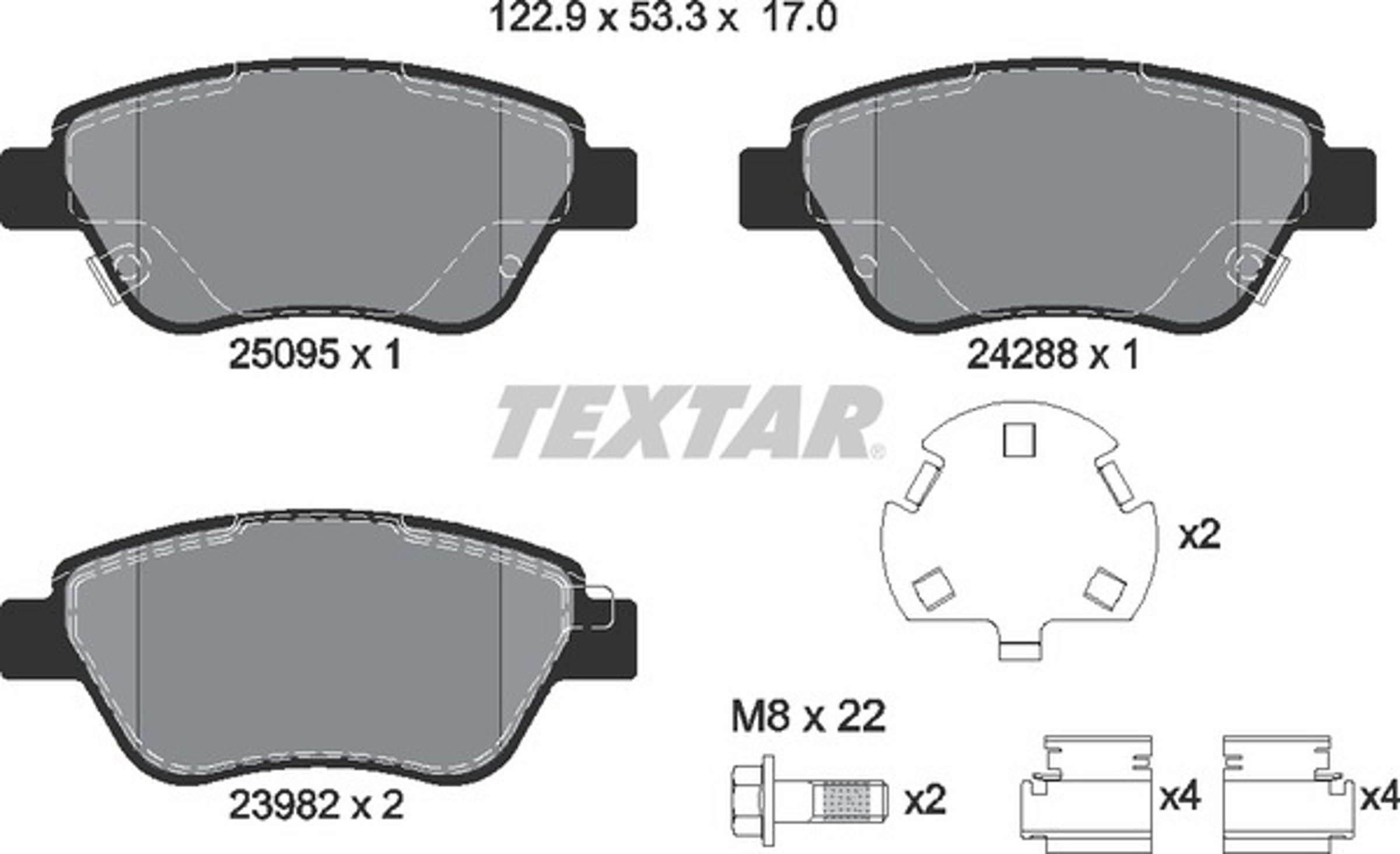 Колодки тормозные дисковые TEXTAR 2509501