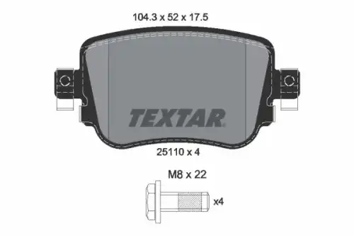 2511003 TEXTAR Тормозные колодки