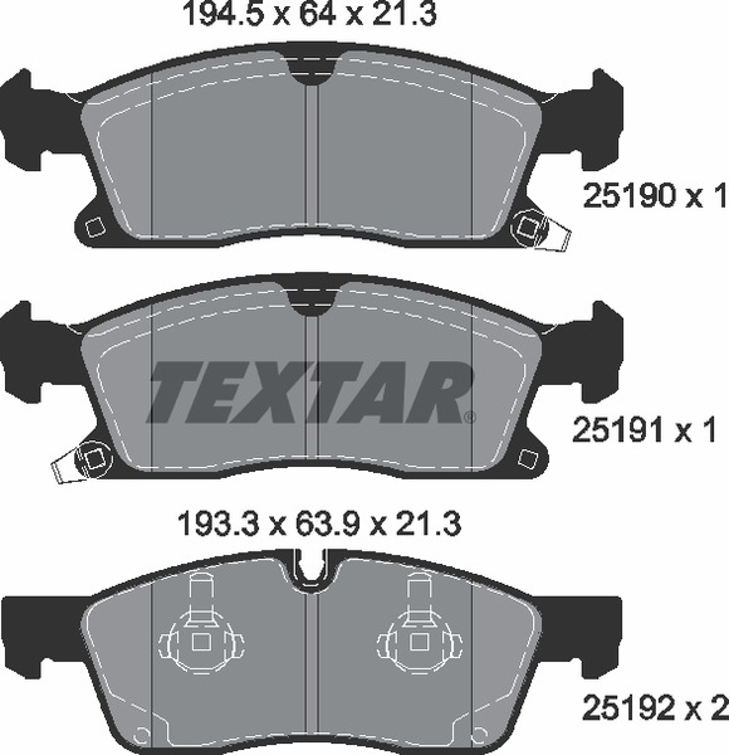 Колодки тормозные дисковые TEXTAR 2519001