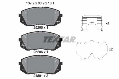 2520504 TEXTAR Тормозные колодки