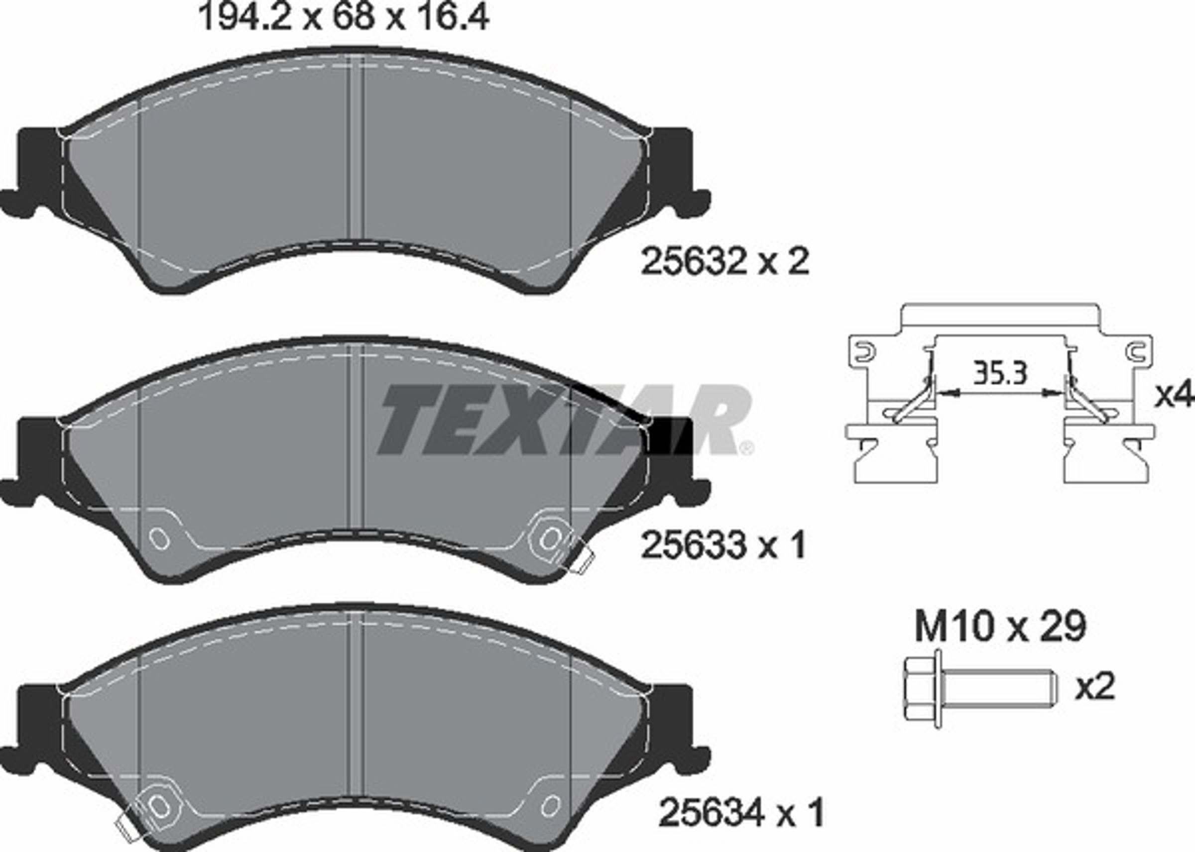 Колодки тормозные дисковые TEXTAR 2563201