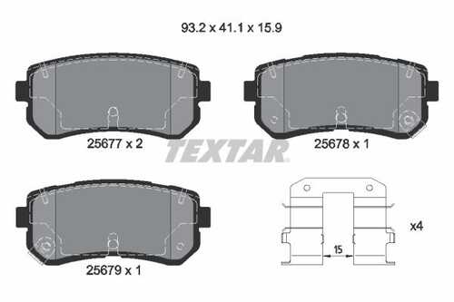 2567701 TEXTAR Тормозные колодки