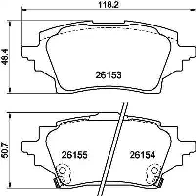 Колодки тормозные дисковые задн toyota corolla yaris ch-r 16- TEXTAR 2615301