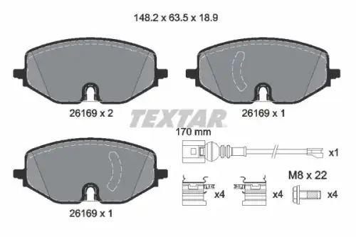 К-т дисков. тормоз. колодок TEXTAR 2616901