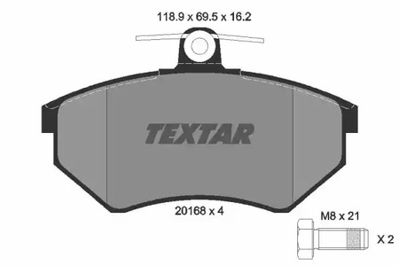 2016801 TEXTAR Тормозные колодки