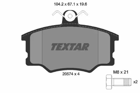 Комплект тормозных колодок дискового тормоза TEXTAR 2057402
