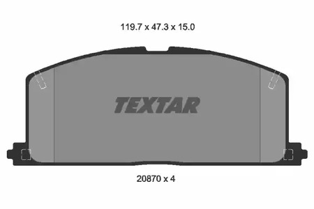 Комплект тормозных колодок дискового тормоза TEXTAR 2087001