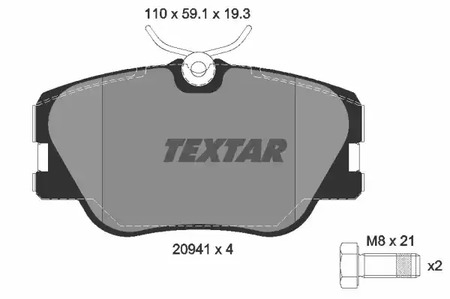 2094102 TEXTAR Тормозные колодки