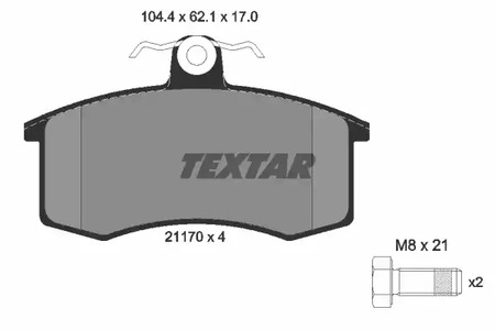 2117002 TEXTAR Тормозные колодки