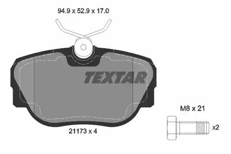 Комплект тормозных колодок дискового тормоза TEXTAR 2117302
