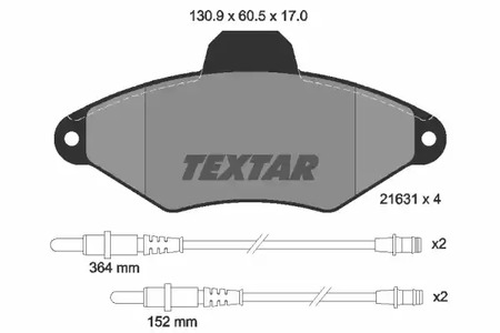 2163102 TEXTAR Колодки тормозные дисковые