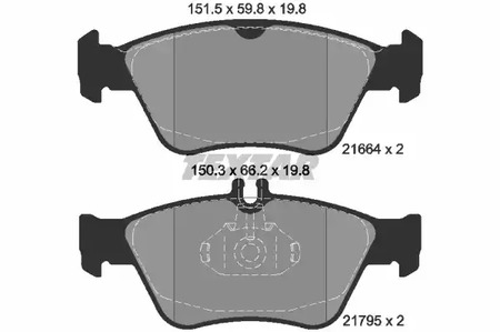 Тормозные колодки TEXTAR 2166404