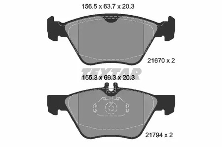 2167001 TEXTAR Тормозные колодки