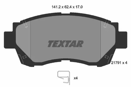Комплект тормозных колодок дискового тормоза TEXTAR 2179101