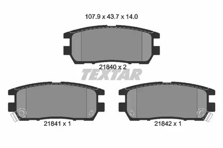 Комплект тормозных колодок дискового тормоза TEXTAR 2184002