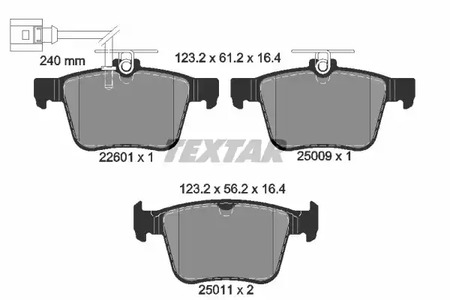 2260101 TEXTAR Колодки тормозные дисковые