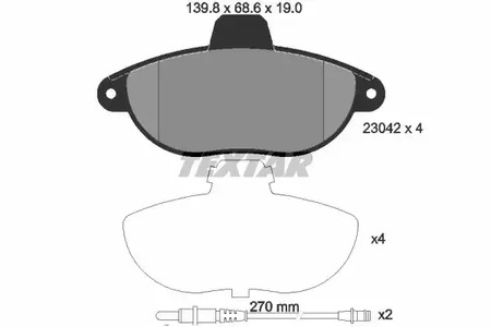 Колодки тормозные дисковые TEXTAR 2304201