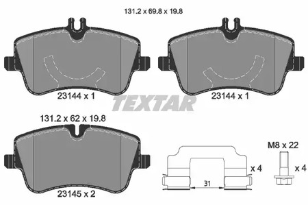 2314401 TEXTAR Тормозные колодки