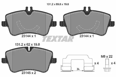 2314402 TEXTAR Колодки тормозные дисковые