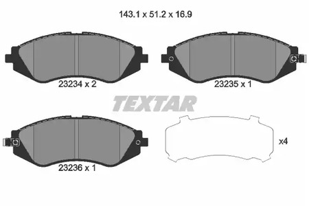 2323401 TEXTAR Тормозные колодки