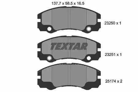 Комплект тормозных колодок дискового тормоза TEXTAR 2325001