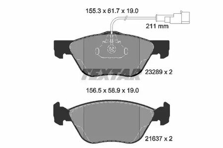 2328902 TEXTAR Тормозные колодки