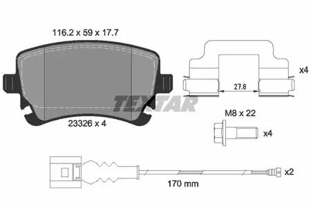 2332602 TEXTAR Тормозные колодки