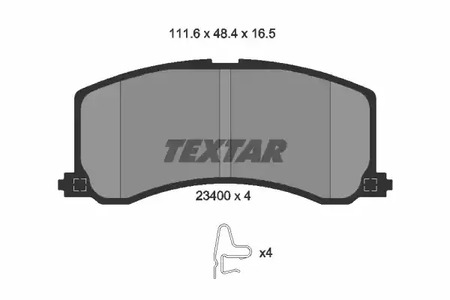 Комплект тормозных колодок дискового тормоза TEXTAR 2340001