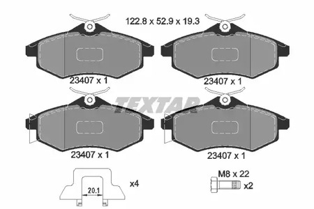 2340702 TEXTAR Тормозные колодки