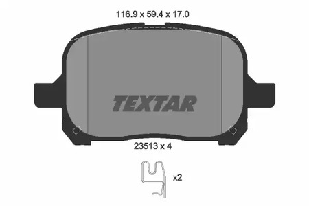 Комплект тормозных колодок дискового тормоза TEXTAR 2351302