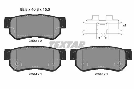 2354301 TEXTAR Тормозные колодки