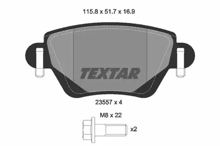 Комплект тормозных колодок дискового тормоза TEXTAR 2355702