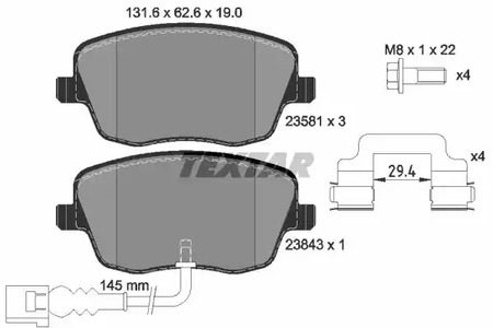 2358102 TEXTAR Тормозные колодки