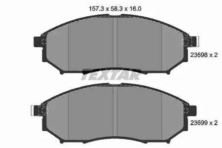 2369801 TEXTAR Тормозные колодки