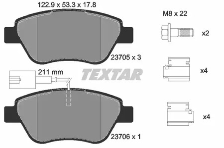 2370502 TEXTAR Тормозные колодки