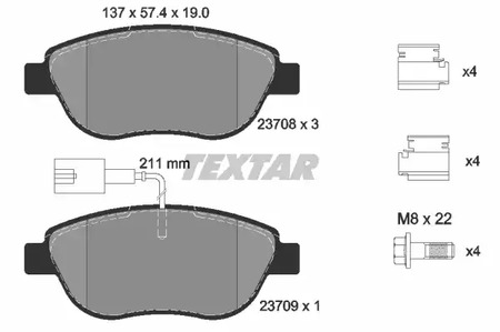 2370802 TEXTAR Тормозные колодки