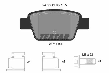 2371401 TEXTAR Тормозные колодки