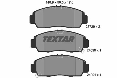 2372901 TEXTAR Тормозные колодки