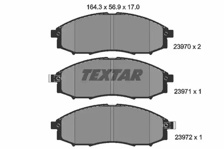 Комплект тормозных колодок дискового тормоза TEXTAR 2397001