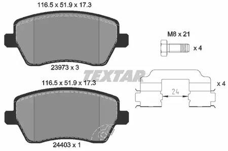 2397302 TEXTAR Тормозные колодки