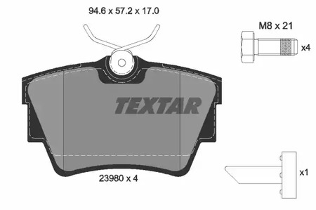 2398001 TEXTAR Колодки тормозные дисковые