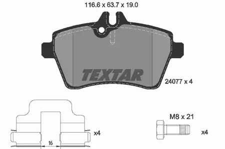 2407701 TEXTAR Тормозные колодки