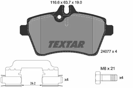 2407702 TEXTAR Тормозные колодки