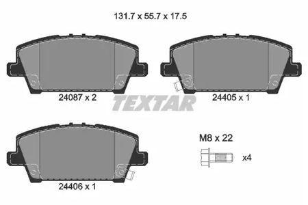 2408701 TEXTAR Тормозные колодки