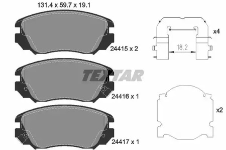 2441501 TEXTAR Тормозные колодки