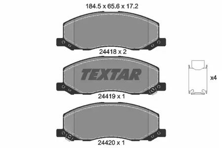 Комплект тормозных колодок дискового тормоза TEXTAR 2441801
