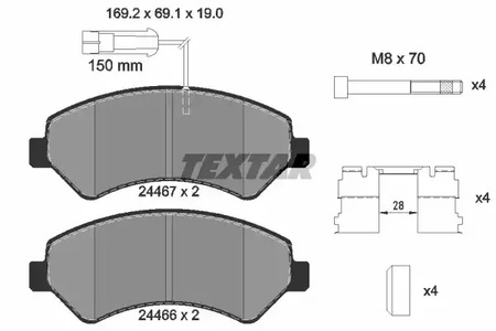 2446703 TEXTAR Тормозные колодки